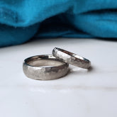 Faceted titanium wedding band